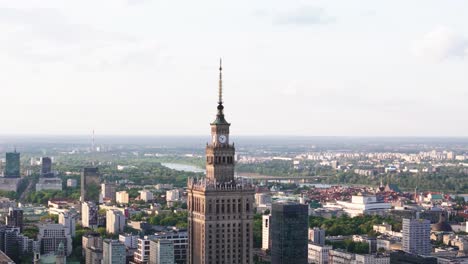 close-up view of palace of culture and science in warsaw, poland