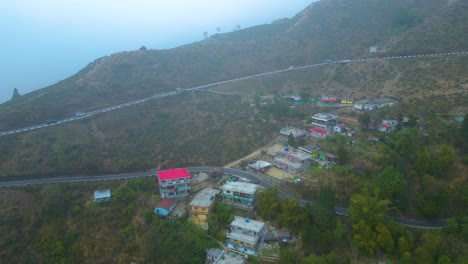 Darjeeling-Landschaft-Teegarten-Und-Batasia-Loop-Darjeeling-Luftaufnahme-Und-Spielzeugeisenbahn-Darjeeling