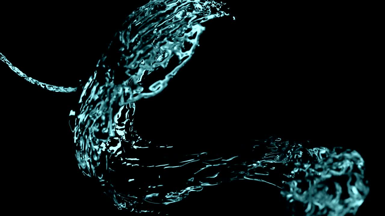 4k 액체가 프레임을 가로질러 흐릅니다.