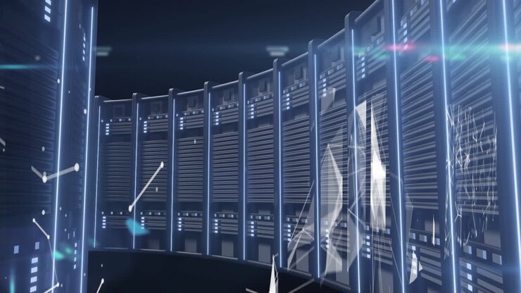 Animation of data processing over computer servers