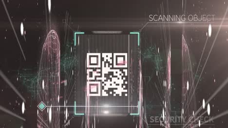 escáner de código qr contra las pantallas de la red de conexiones