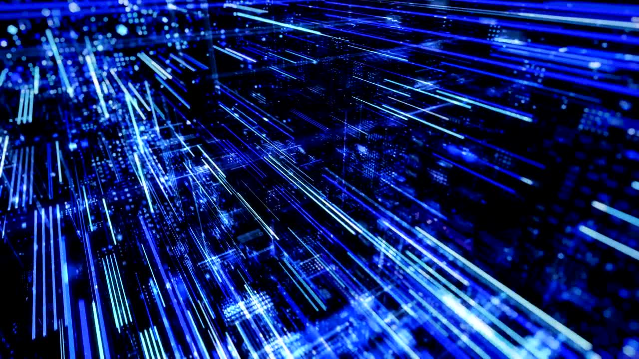 ciudad virtual digital abstracta. escaneo de la ciudad para el concepto de ataque de hackers. render 3d 4k bucle