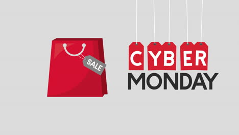 cyber monday sale with shopping bag