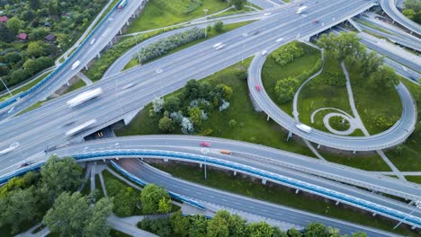 general stefan grot bridge intersection in warsaw, poland