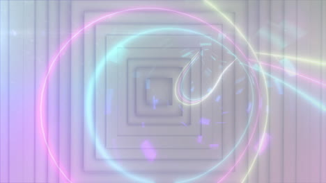 animación de cuadrados sobre túnel digital