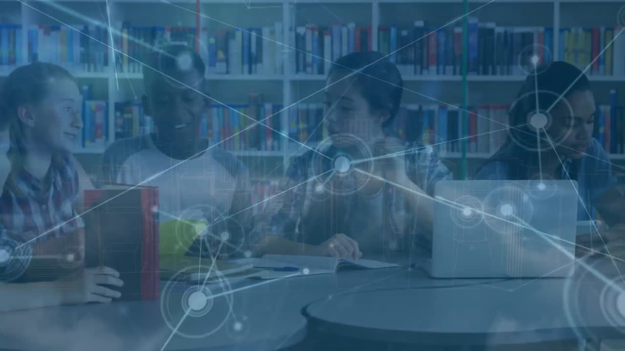 사무실에서 비즈니스 사람들에 대한 연결 네트워크의 활성화