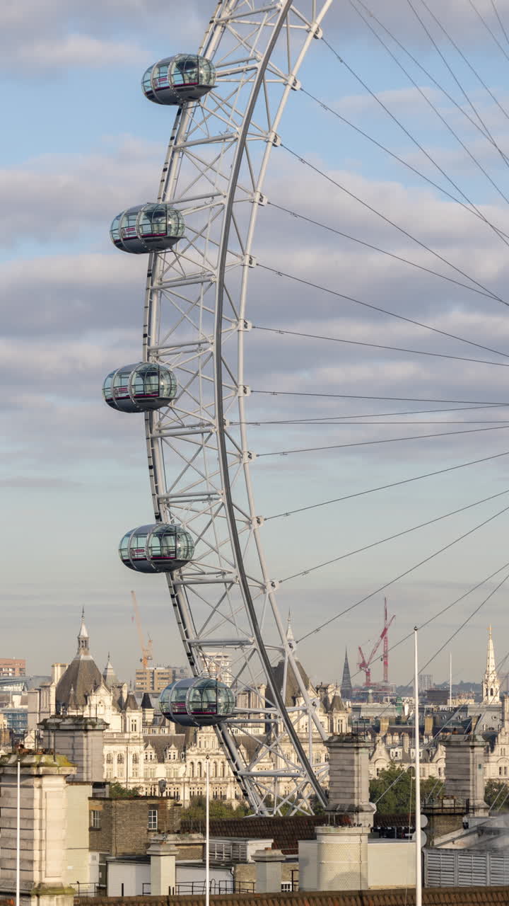 лондонское око, колесо тысячелетия и горизонт лондона вертикально