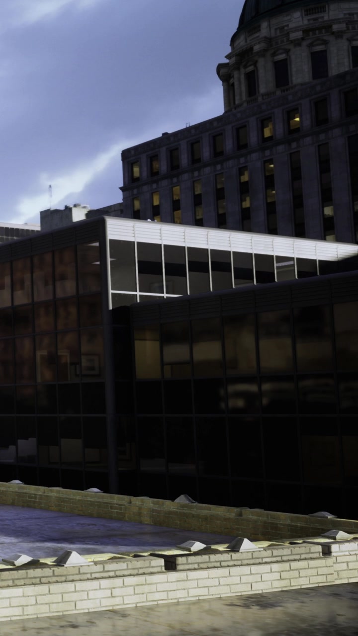 La arquitectura moderna se encuentra con el crepúsculo en una vista del horizonte urbano