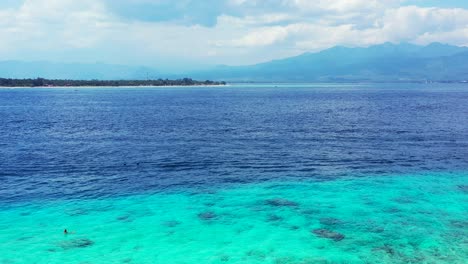 beautiful turquoise colors of the water on the cloudy day, philipines