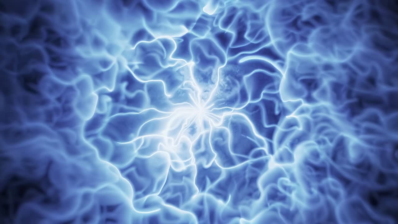 Pulsating Blue and Purple Electric Plasma Energy Field