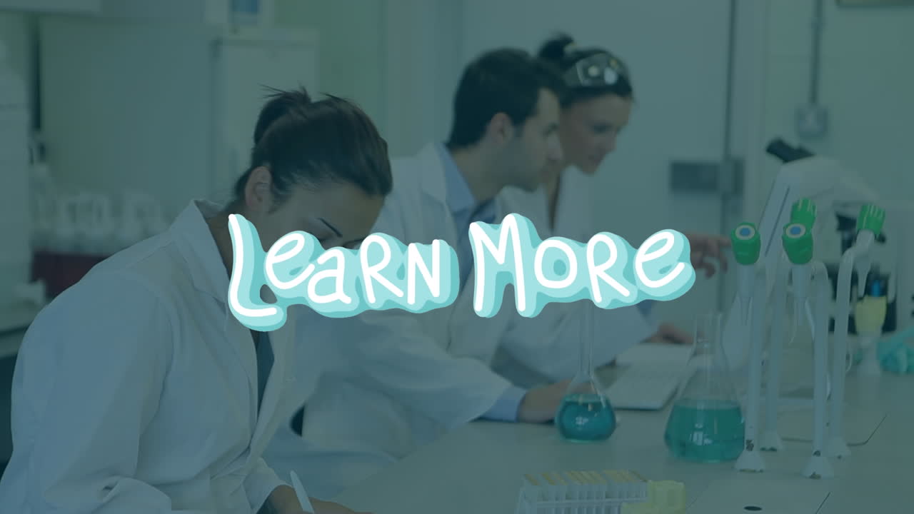 텍스트 건물 위에 세 개의 디지털 아이콘의 애니메이션