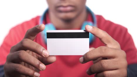 person holding a credit card