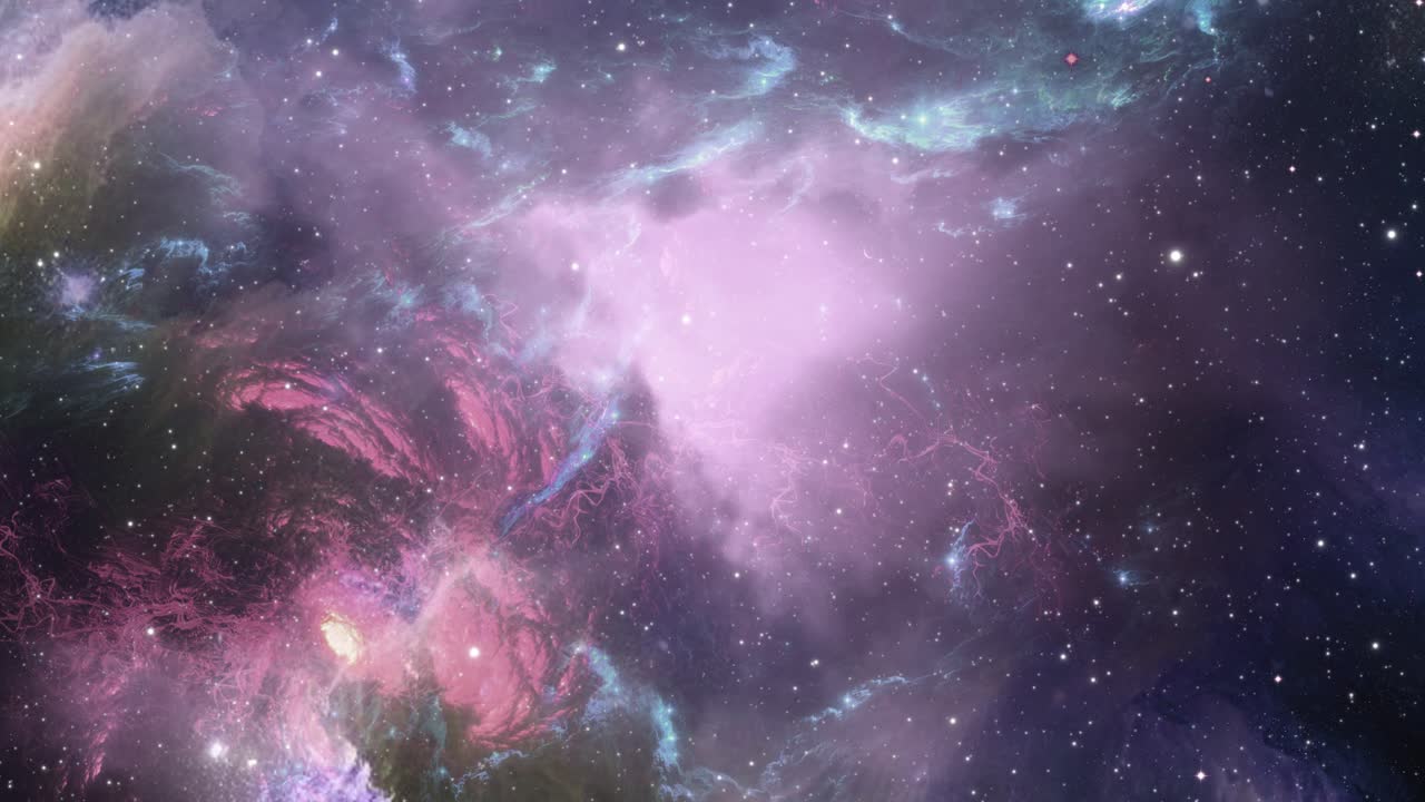 animación del sistema estelar y la nebulosa de gas