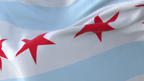 flag of chicago, city of united states of america - loop