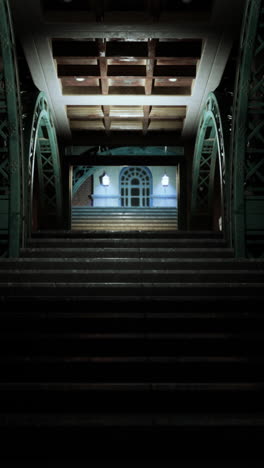 dark and mysterious stairs under a bridge