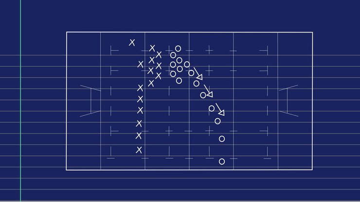 Animation of data processing and mathematical equations over blue background