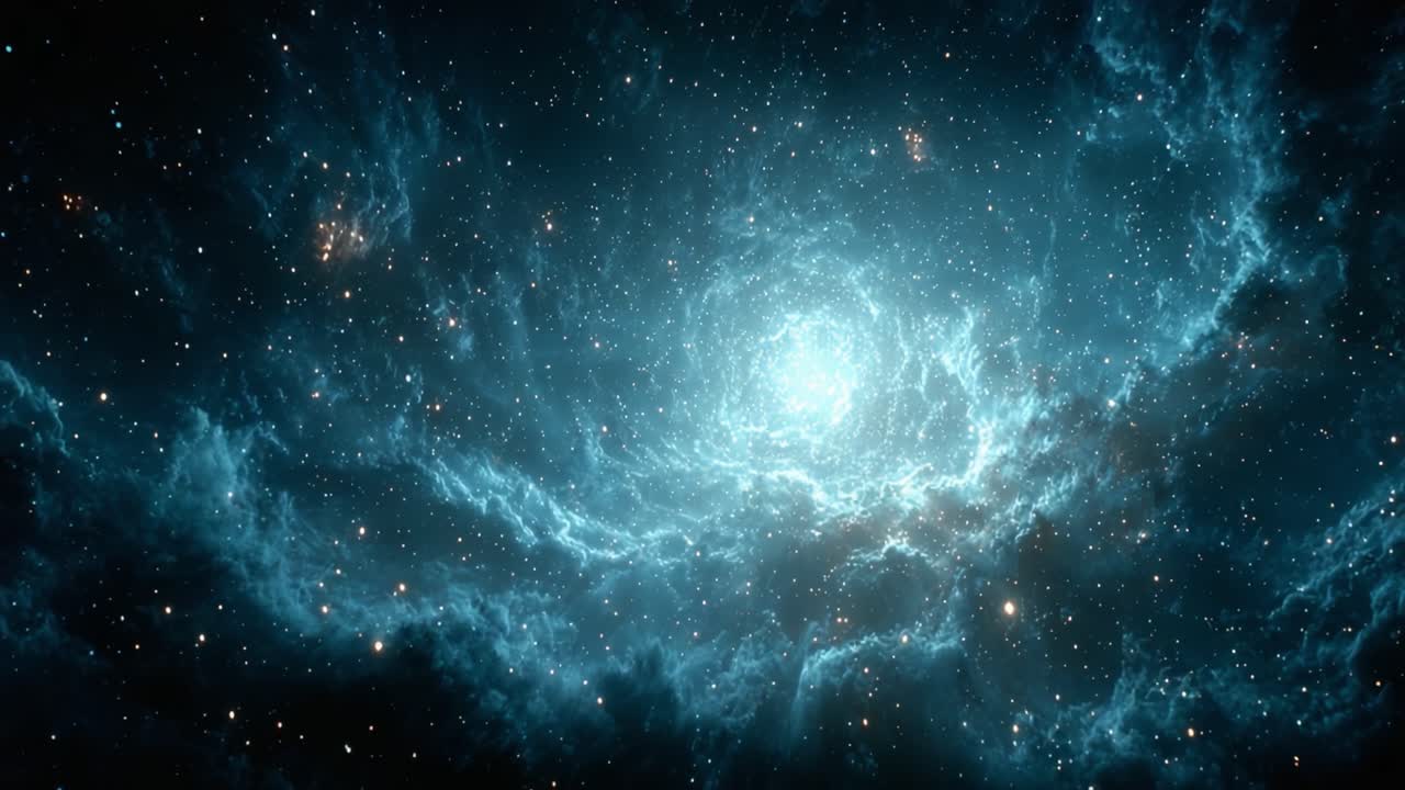 A mesmerizing celestial view showcasing the beauty of the universe, featuring swirling cosmic clouds illuminated by the brilliant light of distant stars in a vibrant galaxy