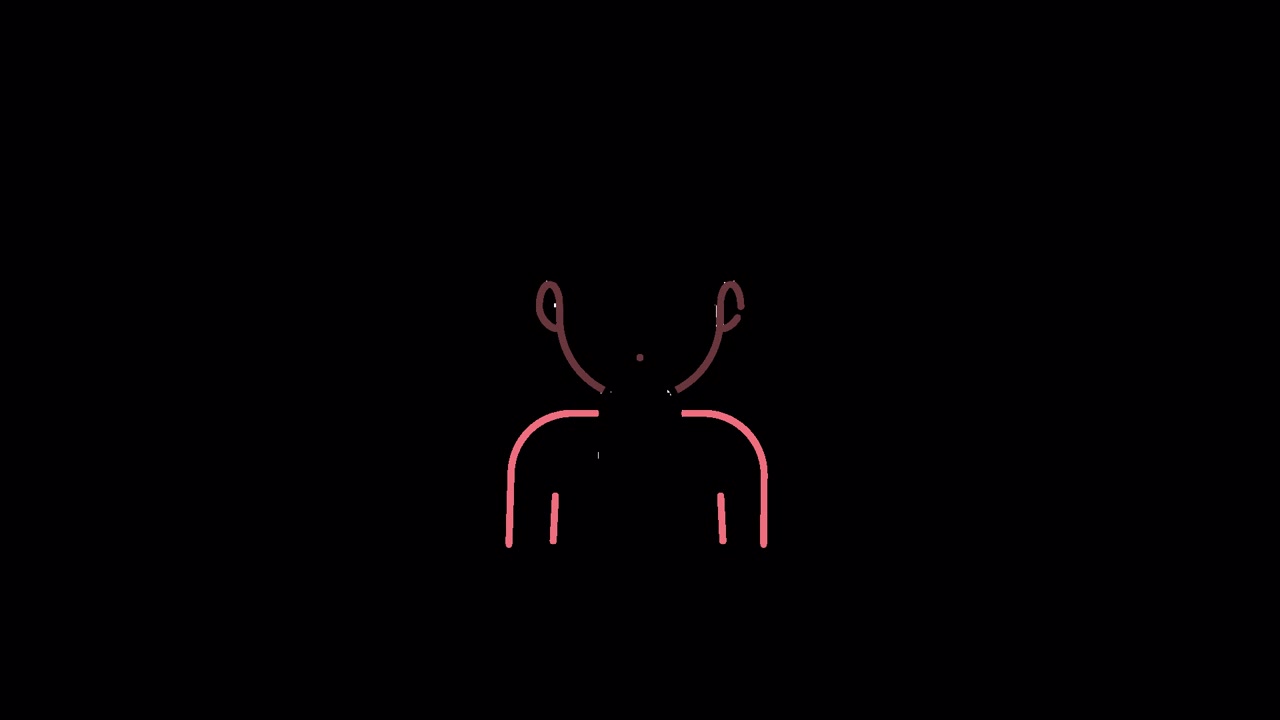 Animated Line Art Icon of a Person Wearing Headphones