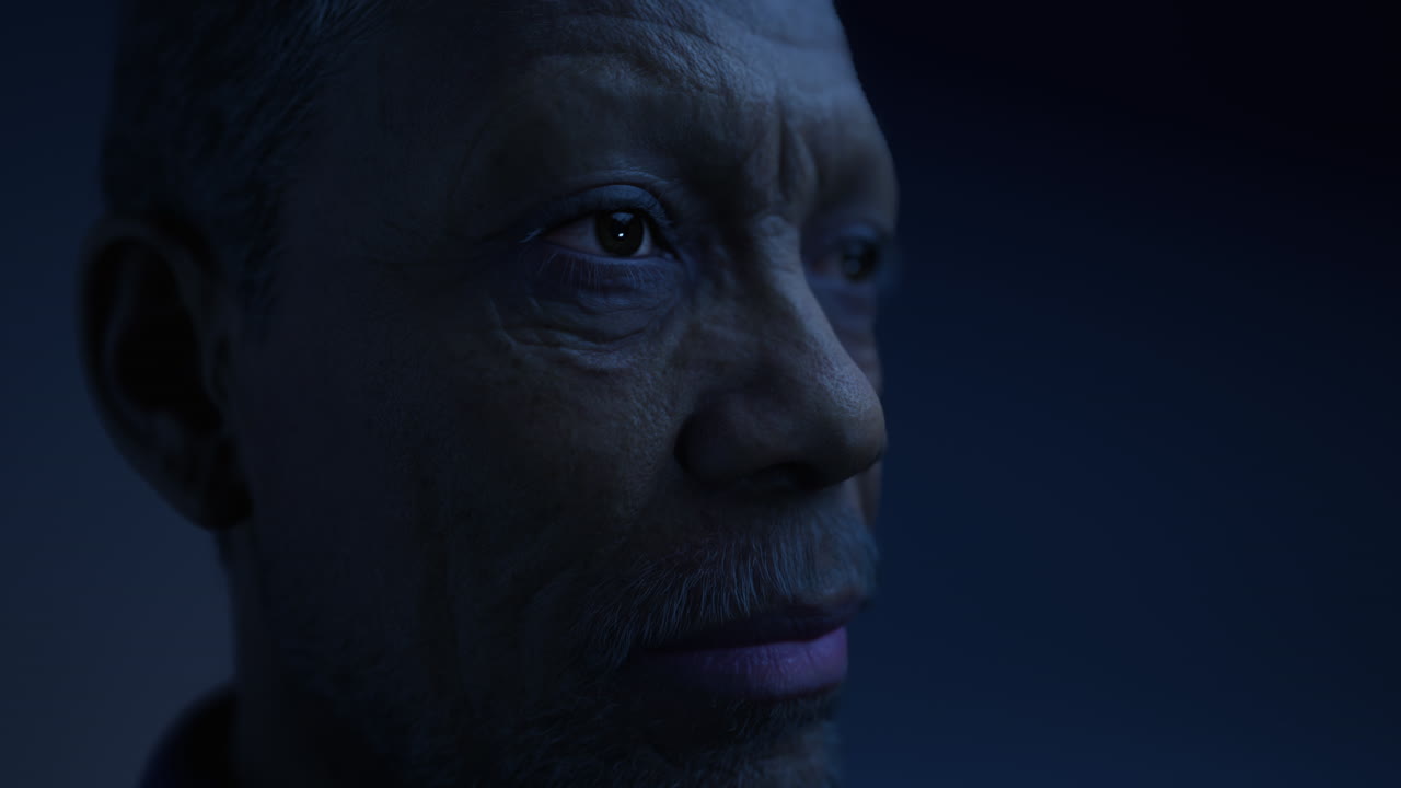 retrato de estudio de un apuesto hombre negro africano