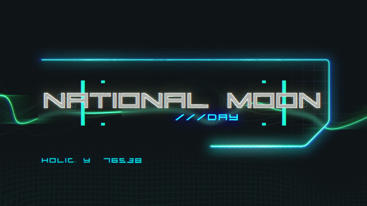 National Moon Day on digital screen with HUD elements
