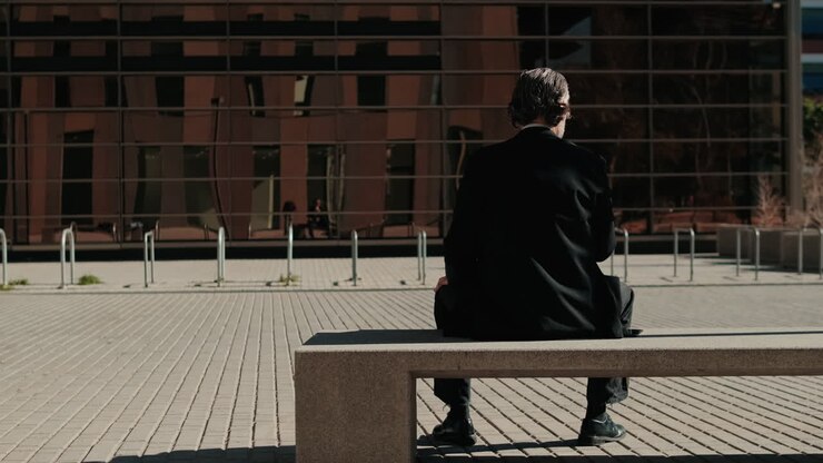 Businessman Contemplates Outside Office Building