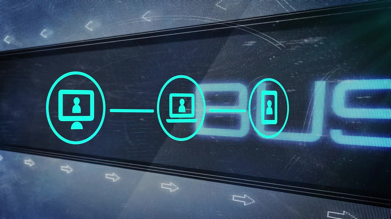 Animation of qr code flashing over computer servers