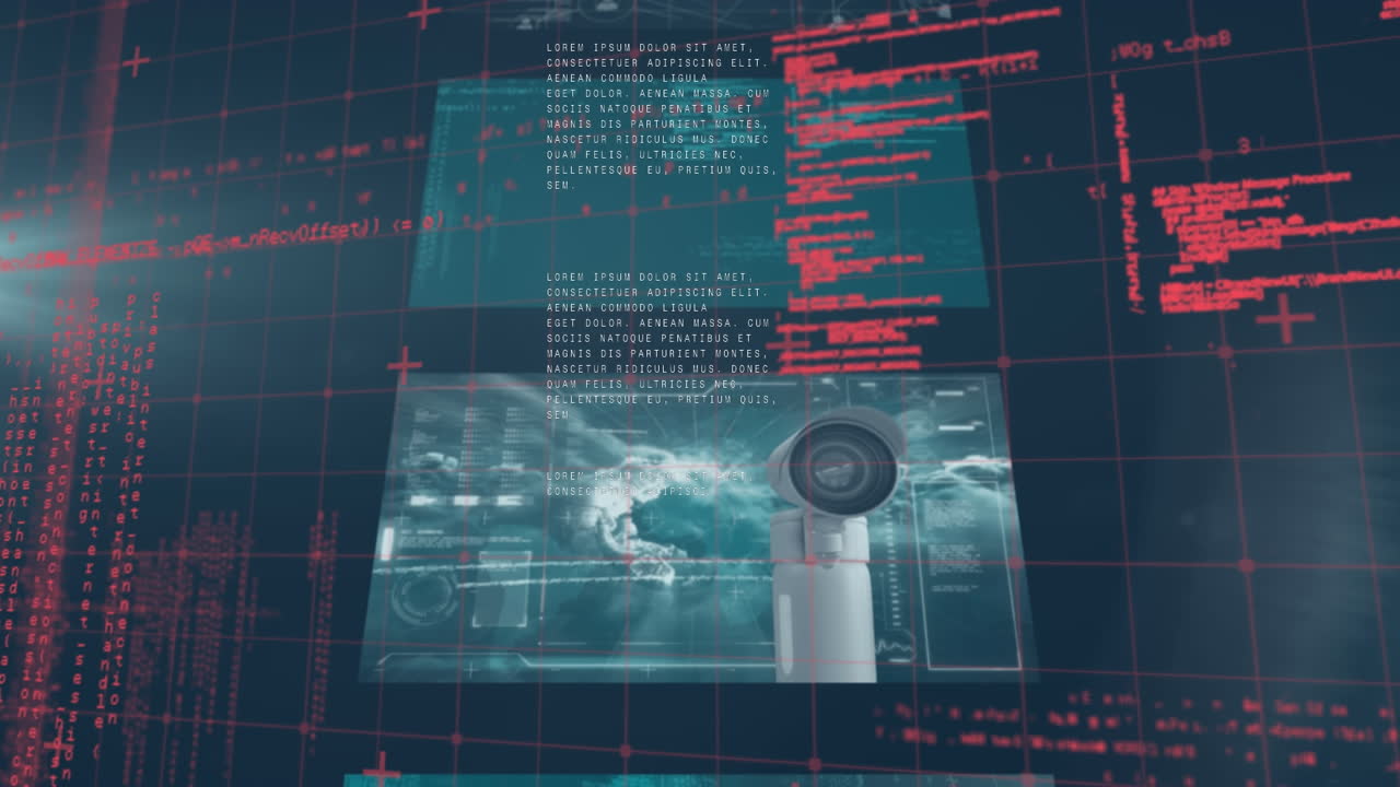 Animasjon av databehandling over rutenettbakgrunn