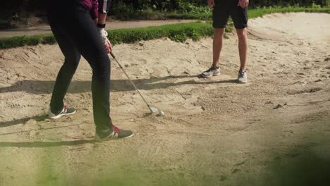 golf sand bunker shot success