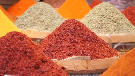 assortment of spices at a market