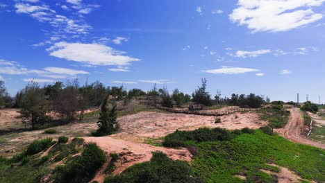 aerial view of the beach and the farm in lam dong