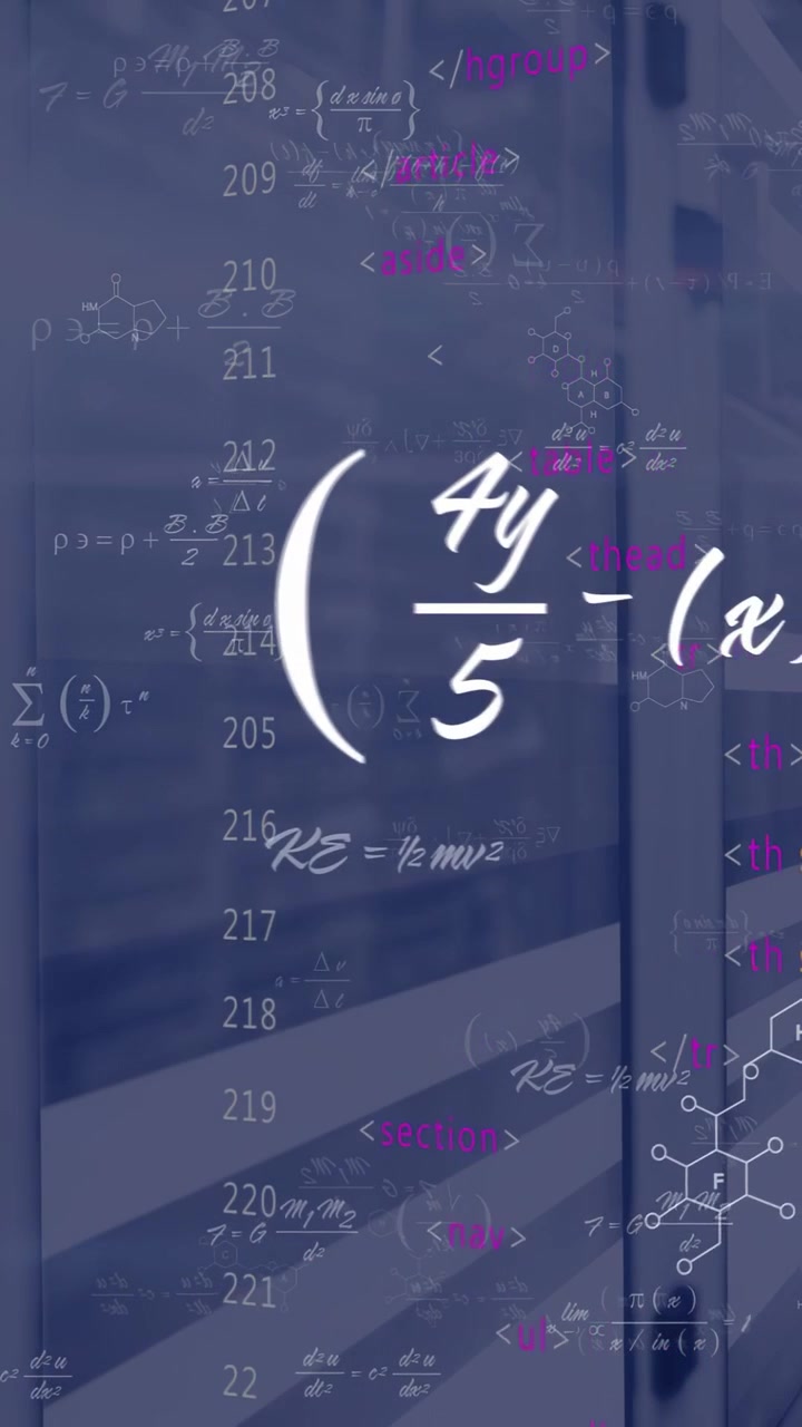 Clip starting, transparent glass partition showing math, chemistry, code overlays for tech demo