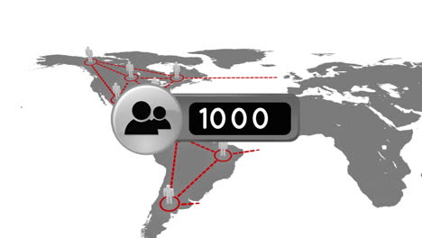 icono de perfil y mapa del mundo