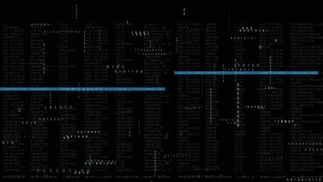 animation of data processing on black background