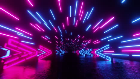 neon tunnel with arrows