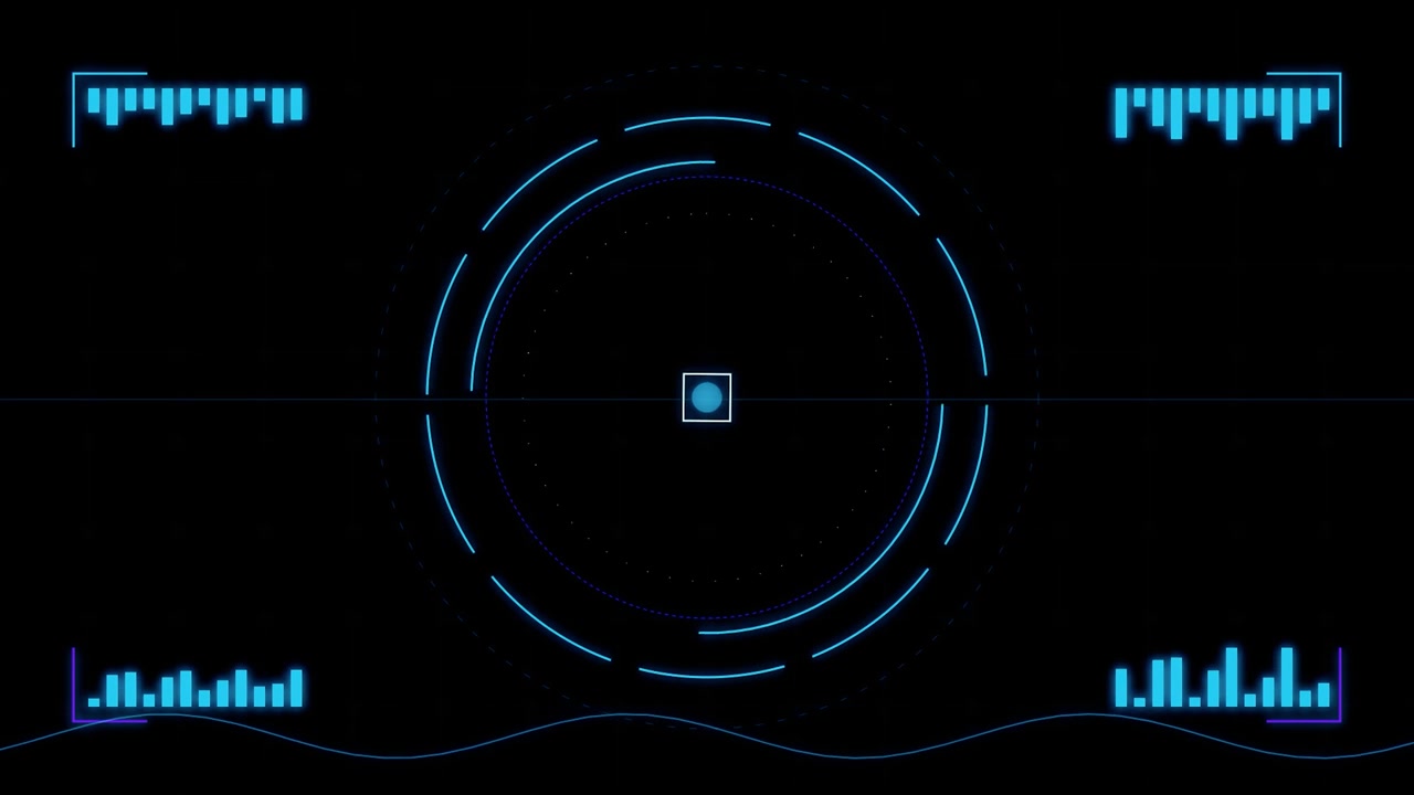Futuristic Digital HUD Interface with Rotating Circular Target