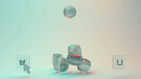 abstract 3d rendered glass cubes