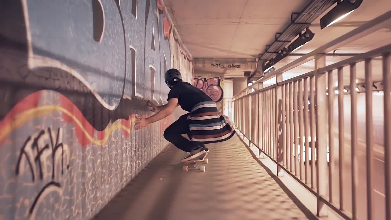 Skateboarding in an Urban Tunnel
