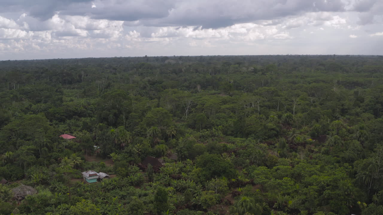 aerial shot, Amazon community, Ecuador