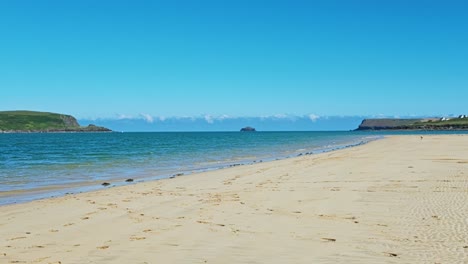 pan from right to left of daymer bay, cornwall, uk