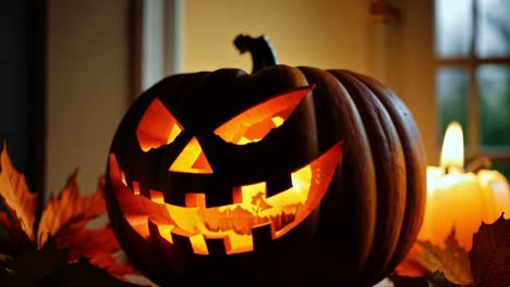 a glowing jack-o'-lantern for halloween