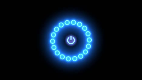 glowing neon line power button icon isolated on black background. start sign. graphic animation. vercion 2