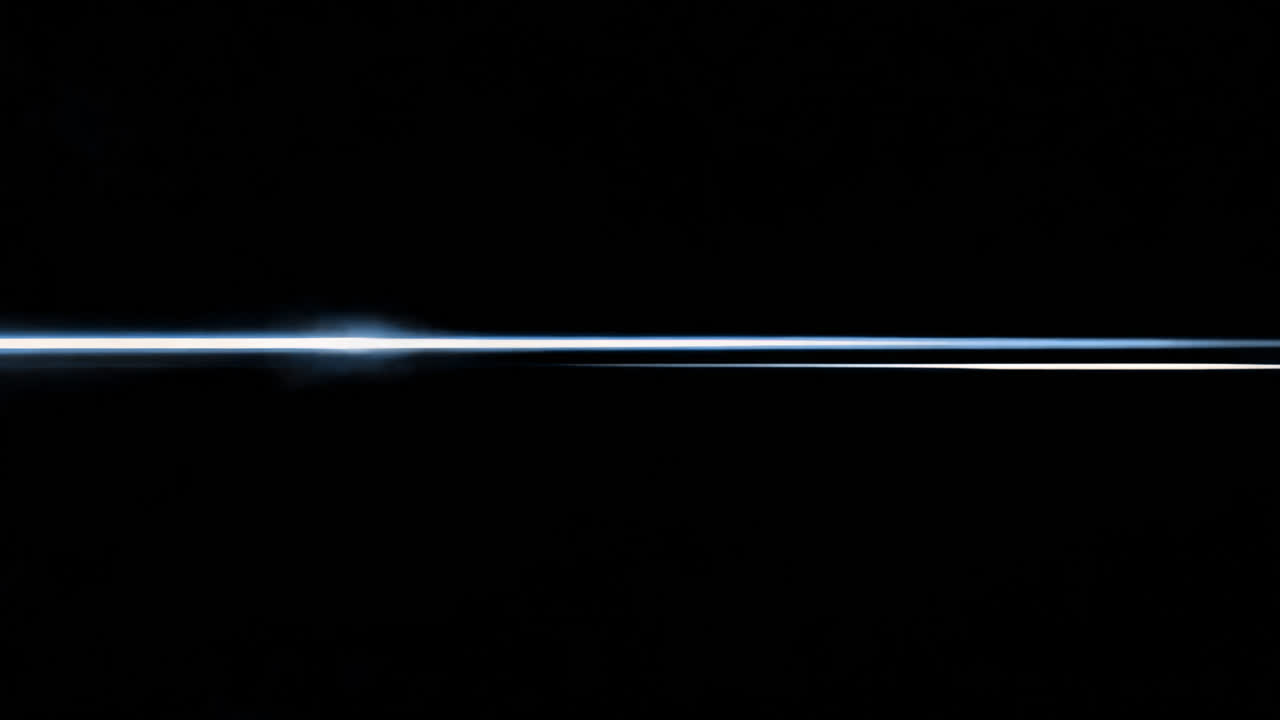 Bright light streak across darkness animated overlay, transparent 4K video, alpha channel, ProRes
