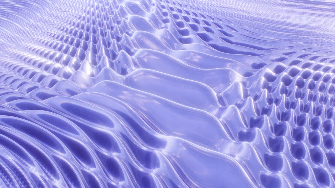 ondas azules abstractas que fluyen superficie reflectante brillante líquido geométrico - 4k sin costuras vj bucle de movimiento animación de fondo