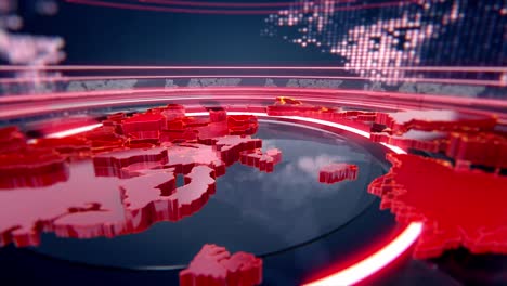 3d digital world map news intro background