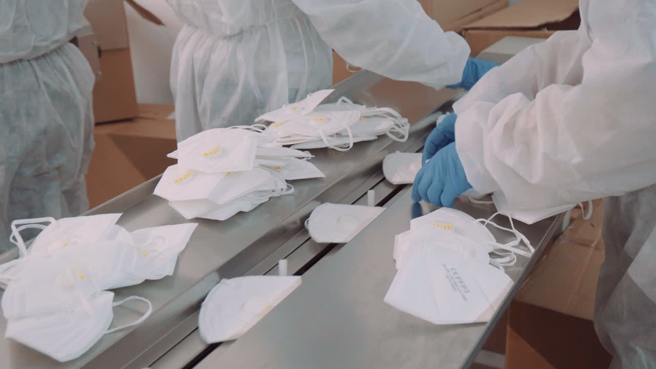 안면 마스크 유형 h95 포장용 컨베이어 라인