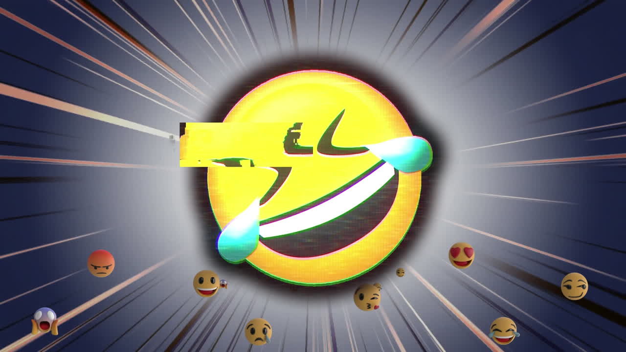 얼굴 이모티콘을 움직이는 얼굴 이모티콘에 대해 웃는 얼굴