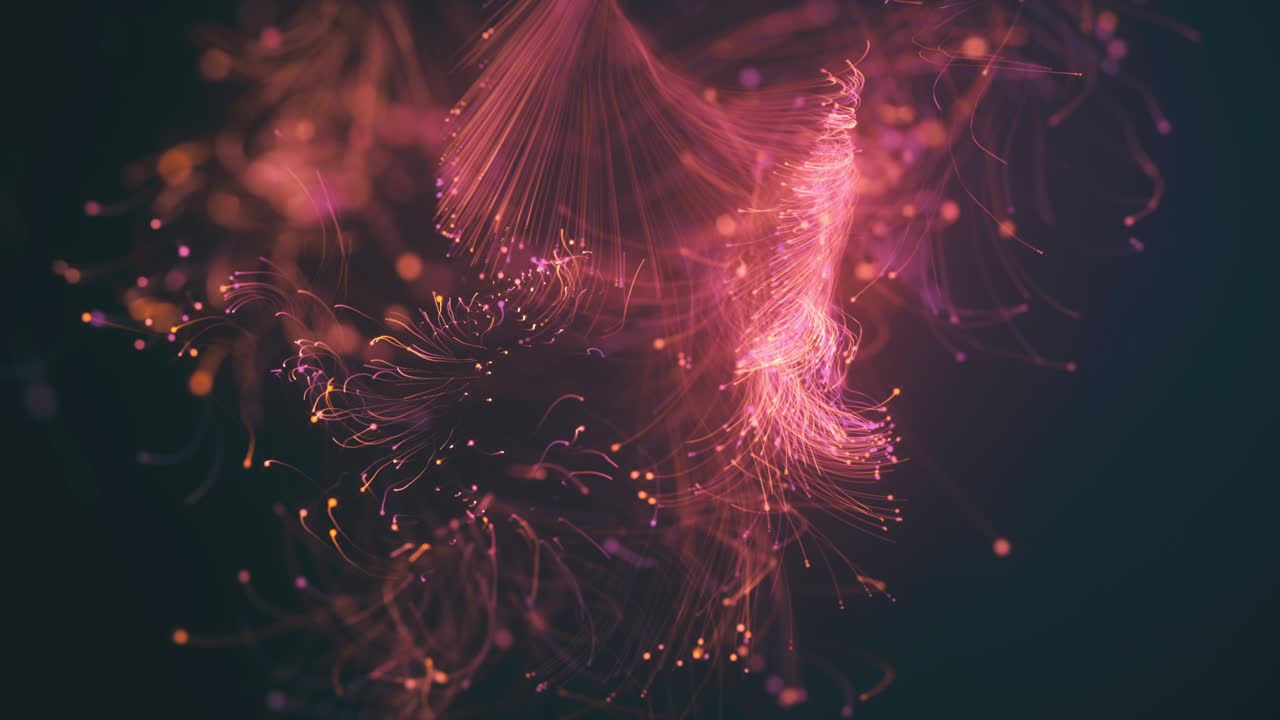 4k Abstract Particle Wave Lines Dots Background - Colors, Road, - Beautiful Glitter Loop stock video
