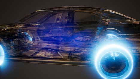 car wheels glowing in car