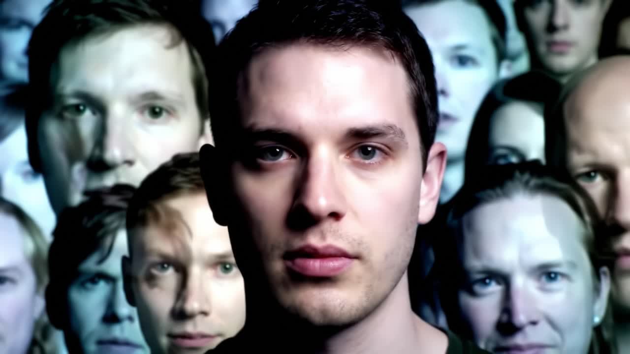 Exploring Individuality: A Deep Dive into Identity Amidst a Sea of Faces, Highlighting the Unique Features and Emotions of One Person in a Multitude