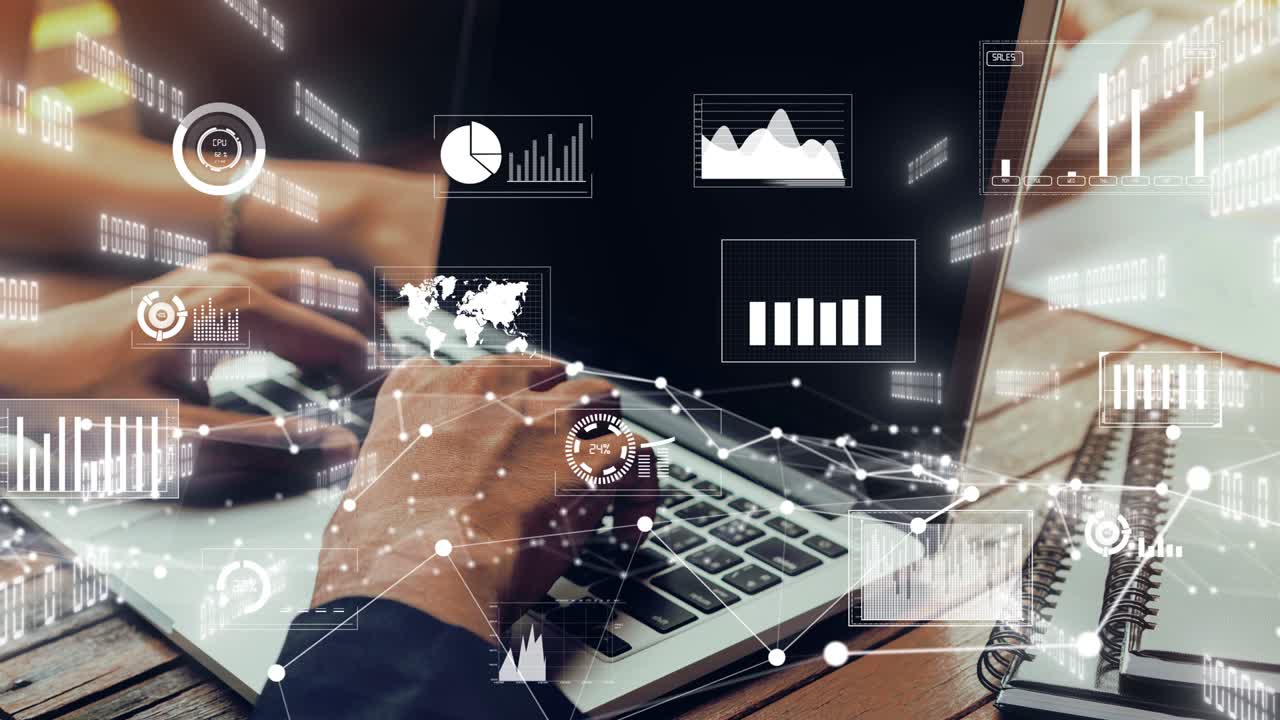 Imaginative visual of business people and financial firms staff